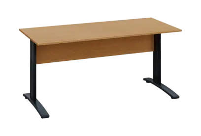 EPK 27 - 16 stůl kancelářský, kovová podnož černá, deska 25 mm, široký 1600 mm, buk Royal